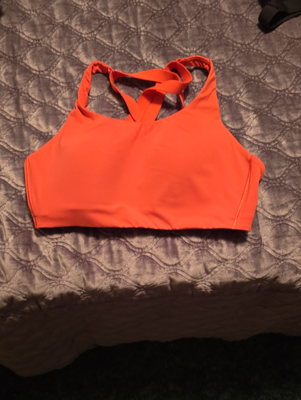 lululemon athletica Bright Orange/pinkish Cross-Back Sports Bra